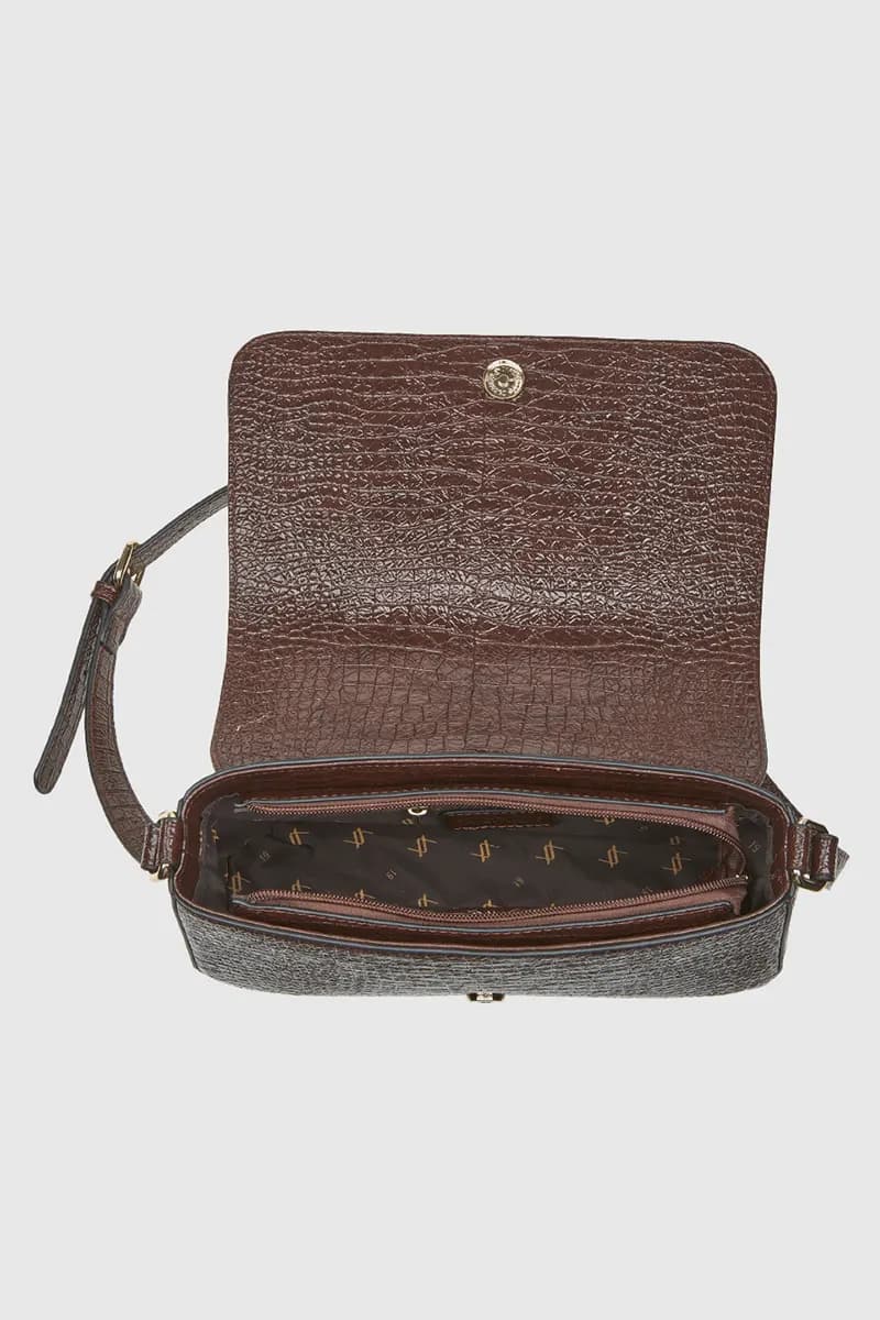 VERDE FASHION | Borsa a tracolla in ecopelle dettaglio camoscio - 7