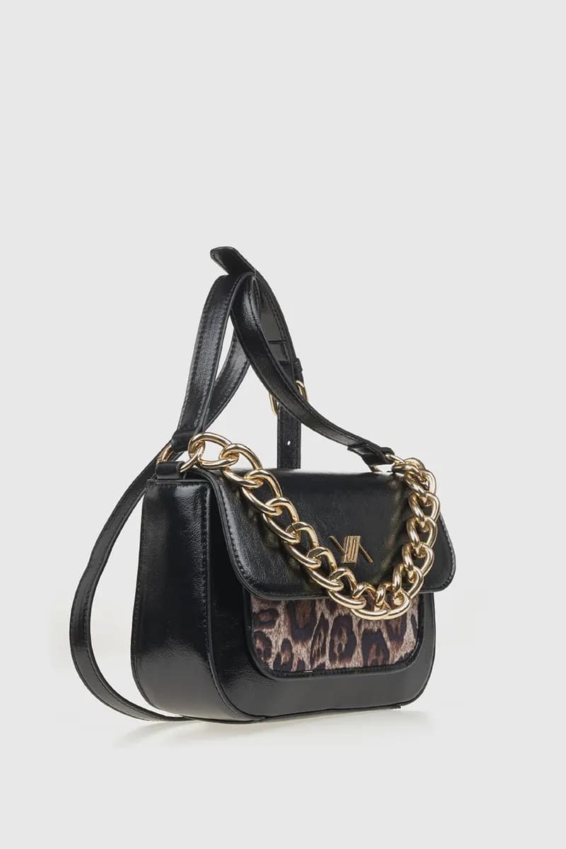 VERDE FASHION | Pochette in ecopelle verniciata stampa leopard - 4