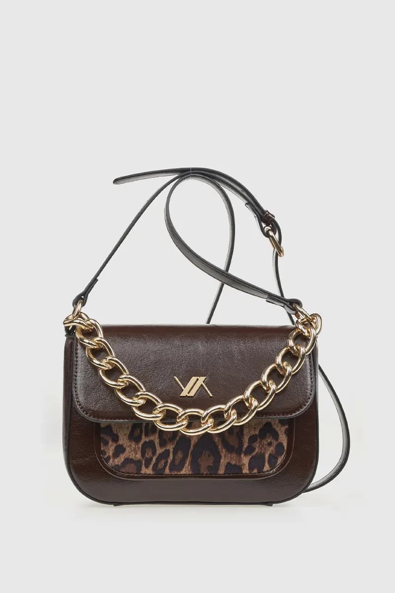 VERDE FASHION | Pochette in ecopelle verniciata stampa leopard - 5