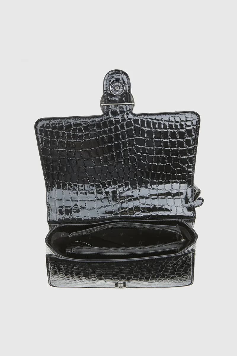 VERDE FASHION | Borsa a tracolla in ecopelle pitonata con pattina - 7