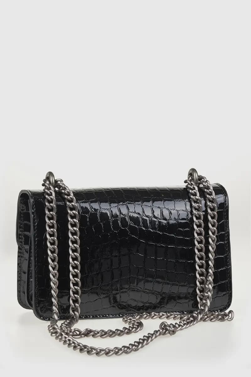 VERDE FASHION | Pochette a tracolla in ecopelle pitonata con pattina - 2