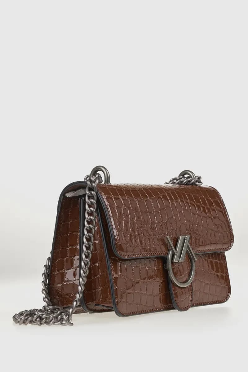 VERDE FASHION | Pochette a tracolla in ecopelle pitonata con pattina - 8
