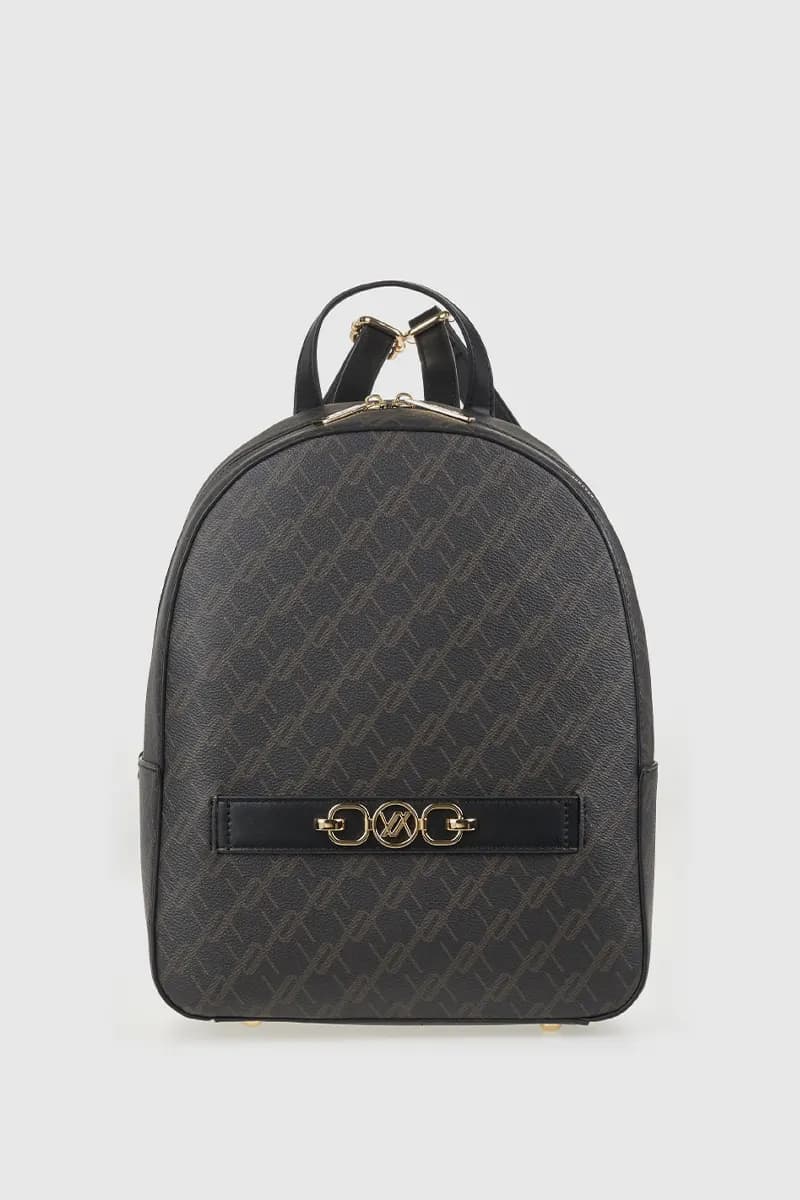 VERDE FASHION | Zaino ecopelle con stampa logo - 5