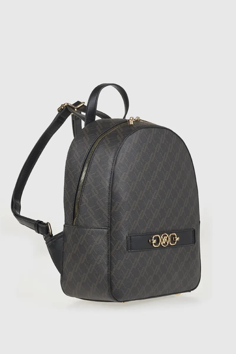 VERDE FASHION | Zaino ecopelle con stampa logo - 4