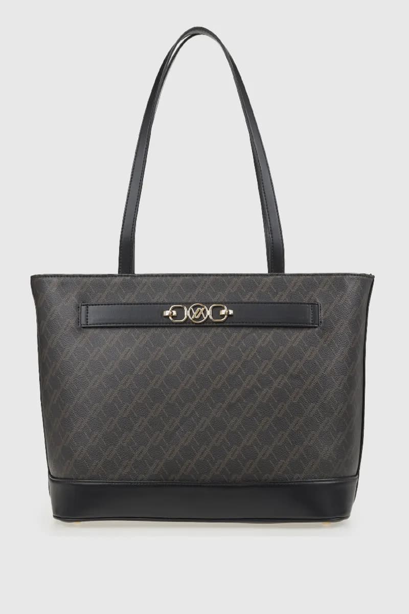 VERDE FASHION | Borsa a spalla con stampa logo - 5