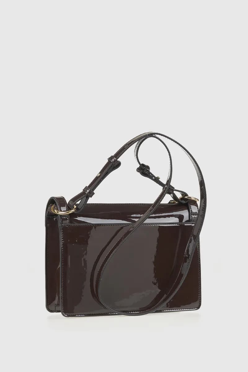 VERDE FASHION | Borsa a tracolla in ecopelle goffrata dettagli vernice - 2