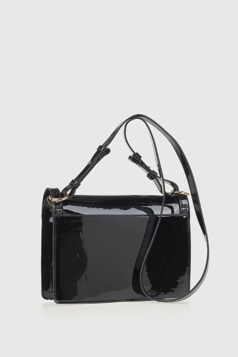 VERDE FASHION | Borsa a tracolla in ecopelle goffrata dettagli vernice - 6