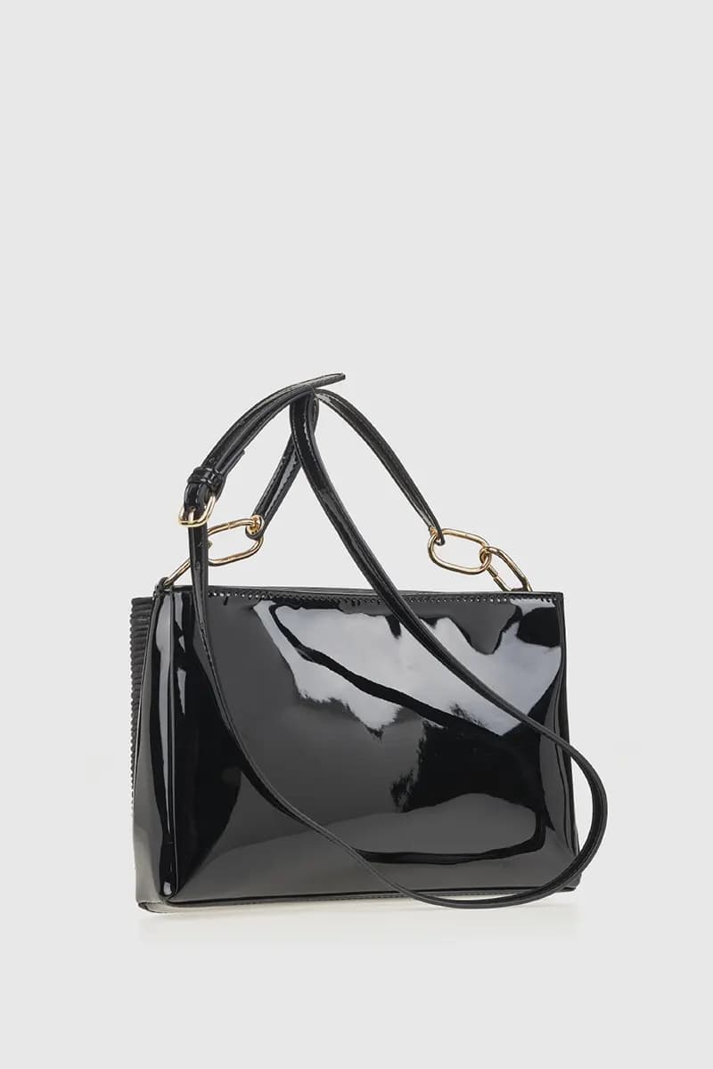 VERDE FASHION | Borsa a tracolla in ecopelle goffrata tre tasche - 2