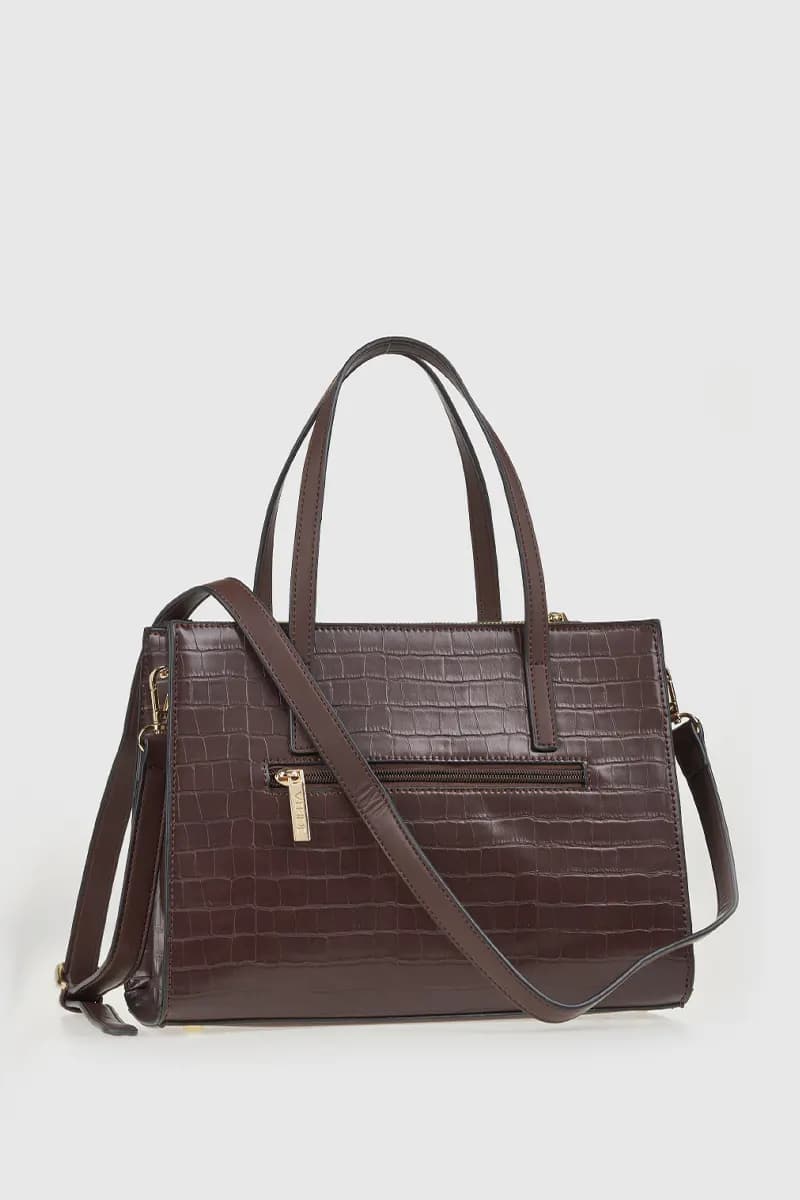 VERDE FASHION | Borsa tote in ecopelle effetto coccodrillo - 2