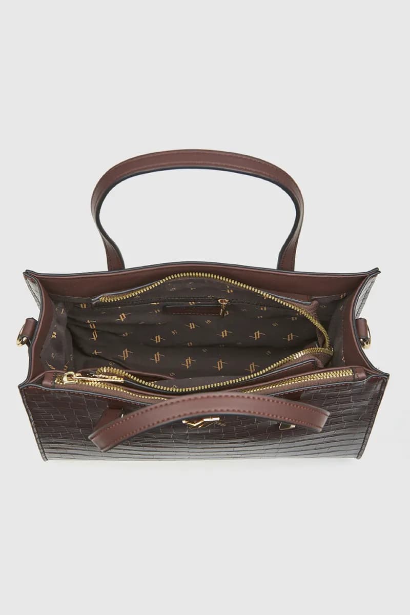 VERDE FASHION | Borsa tote in ecopelle effetto coccodrillo - 3