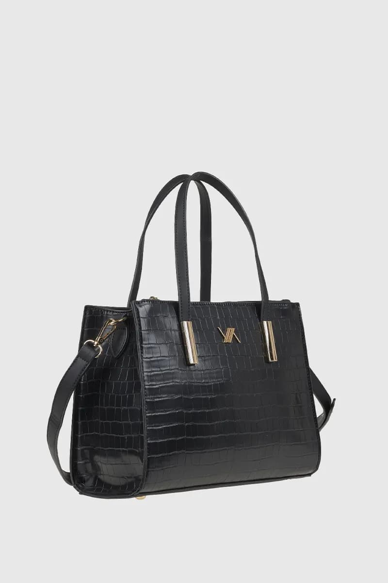 VERDE FASHION | Borsa tote in ecopelle effetto coccodrillo - 8