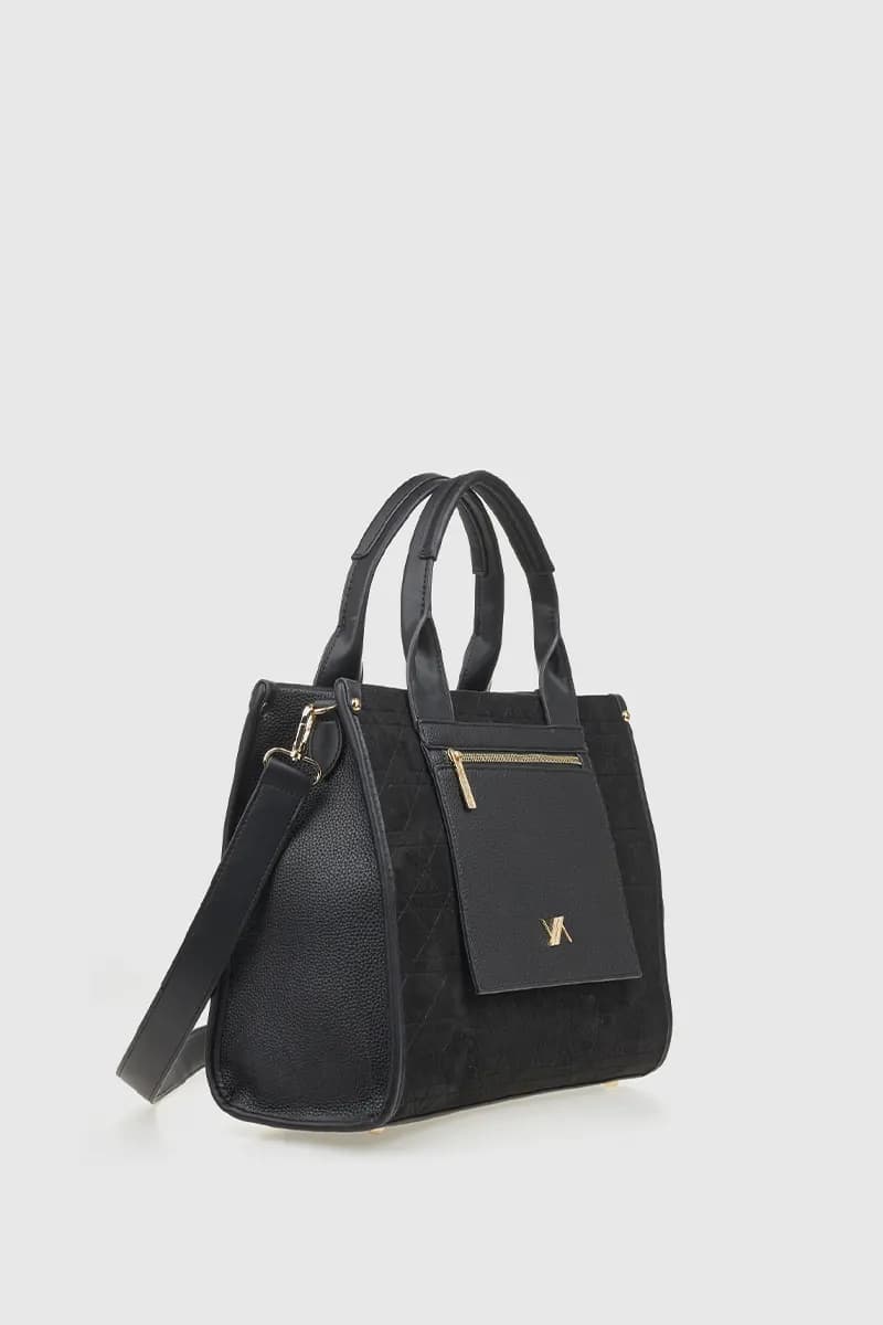 VERDE FASHION | Borsa tote in ecopelle scamosciata effetto trapuntato - 4