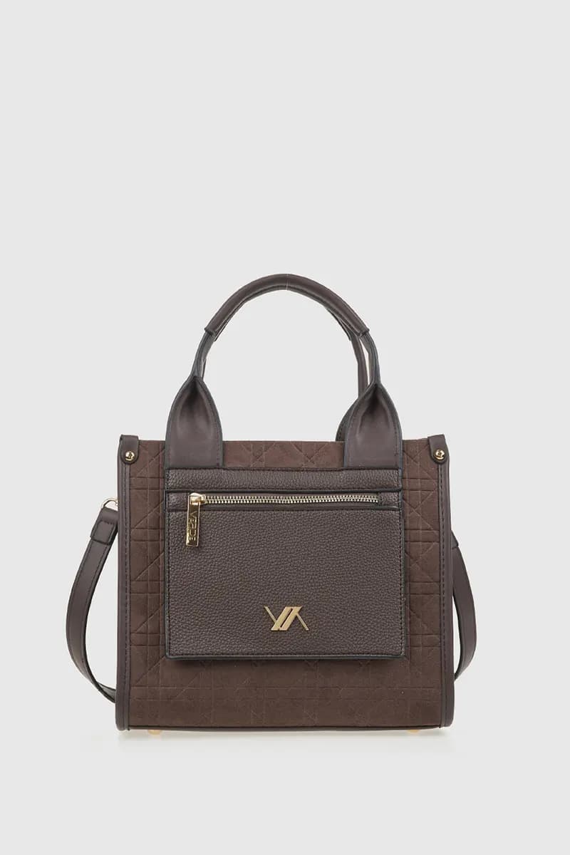 VERDE FASHION | Mini tote in ecopelle scamosciata effetto trapuntato - 1