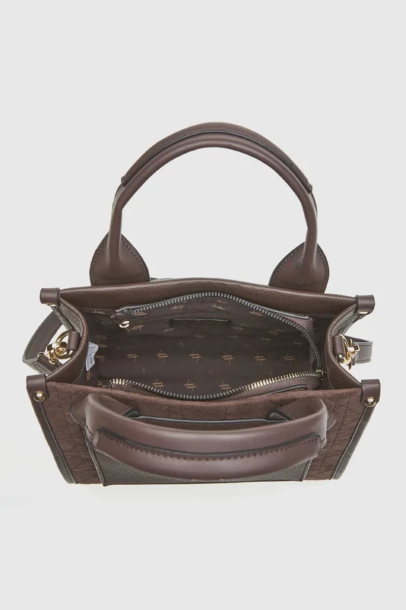 VERDE FASHION | Mini tote in ecopelle scamosciata effetto trapuntato - 3
