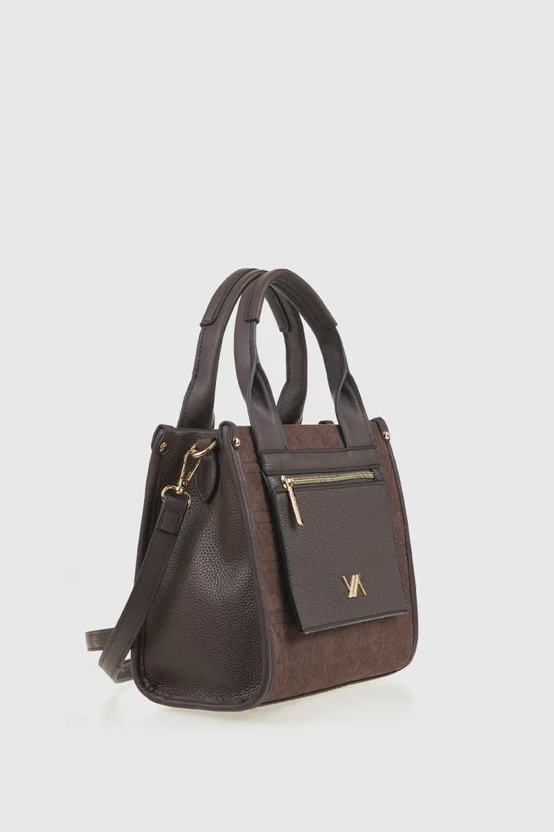 VERDE FASHION | Mini tote in ecopelle scamosciata effetto trapuntato - 4