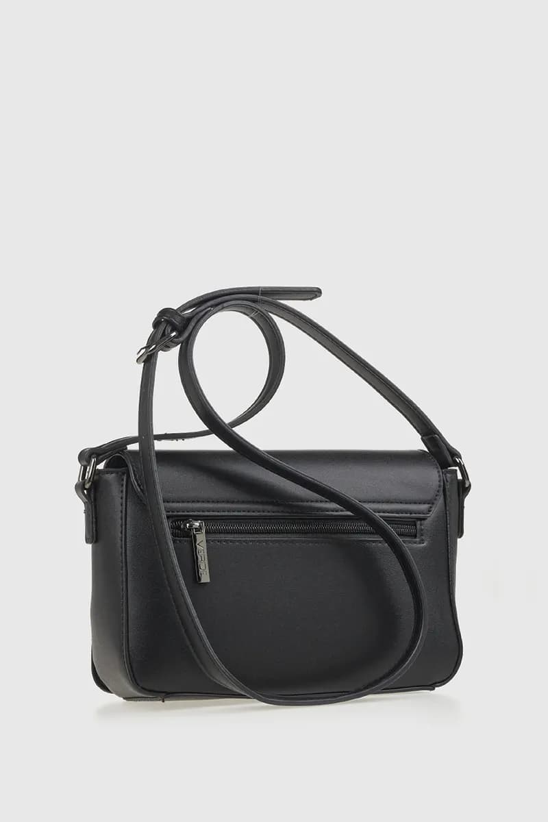 VERDE FASHION | Borsa a tracolla in ecopelle con patta - 2