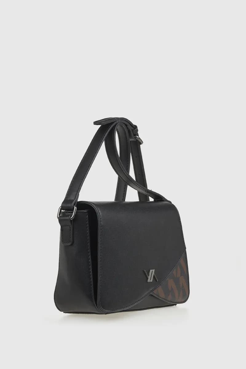 VERDE FASHION | Borsa a tracolla in ecopelle con patta - 4