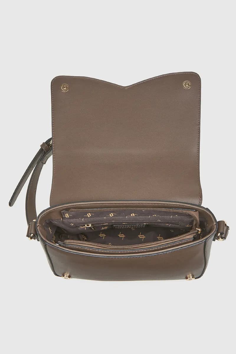 VERDE FASHION | Borsa a tracolla in ecopelle con patta - 7