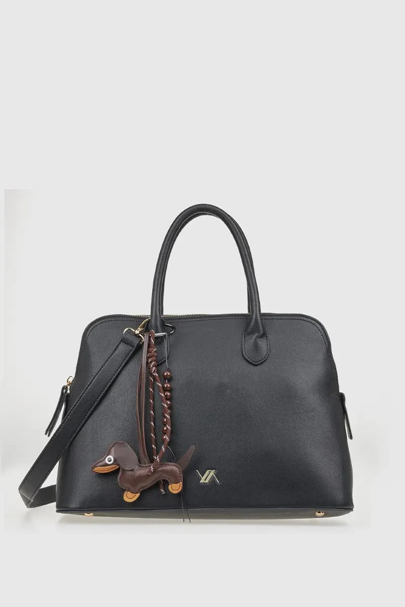 VERDE FASHION | Borsa tote in ecopelle dettaglio bassotto - 5