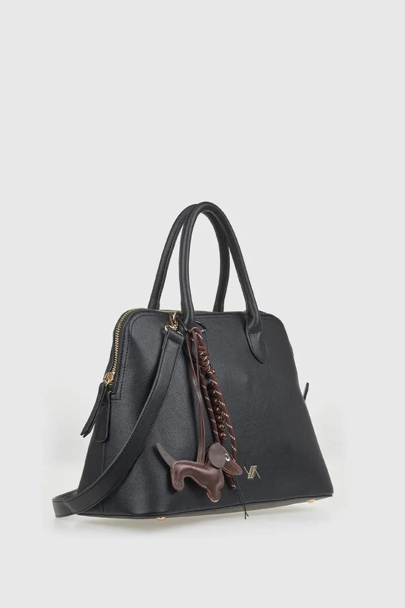 VERDE FASHION | Borsa tote in ecopelle dettaglio bassotto - 4