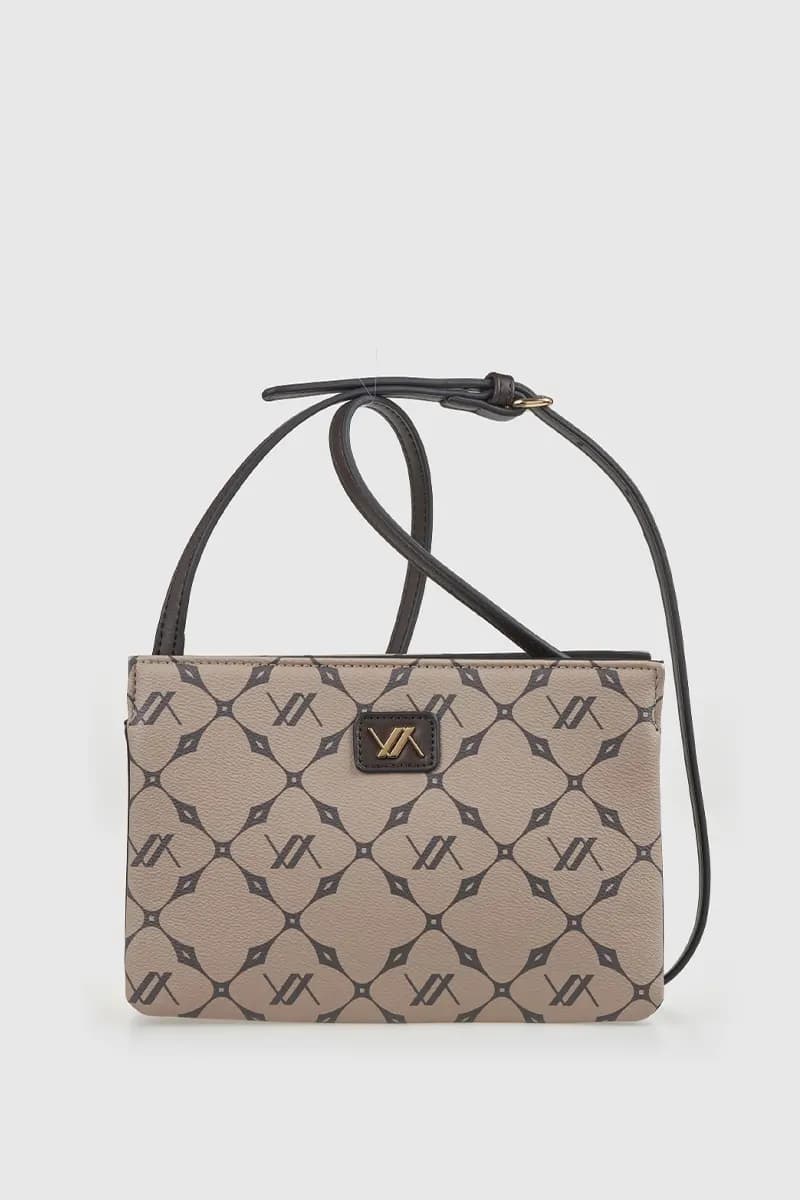 VERDE FASHION | Borsa a tracolla con stampa geometrica logo - 5