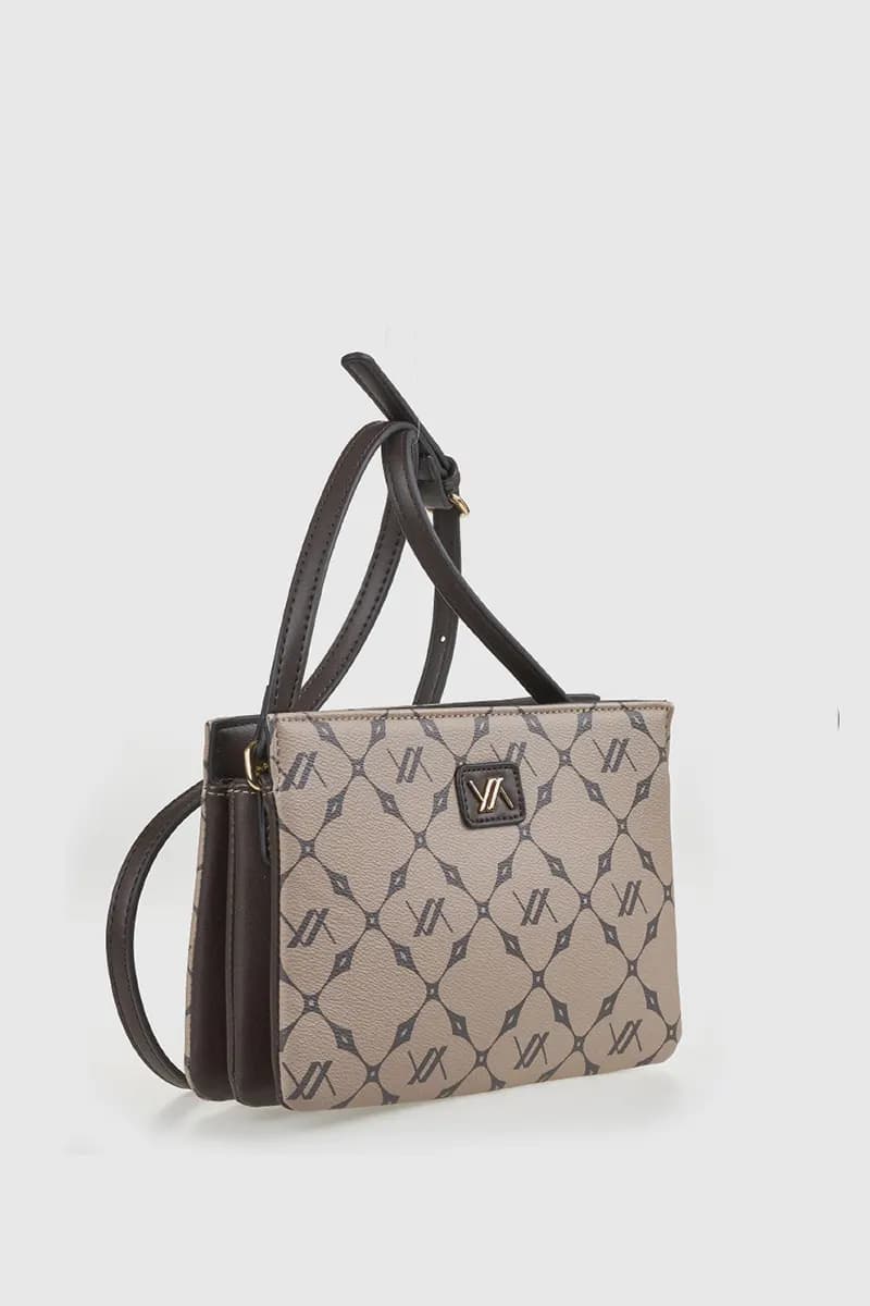 VERDE FASHION | Borsa a tracolla con stampa geometrica logo - 4