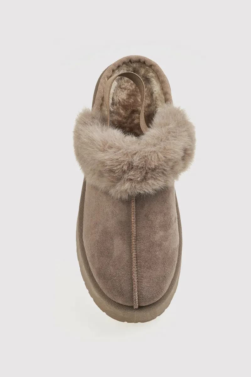 VERDE FASHION | Zoccoli sabot stile UGG con elastico dietro - 4