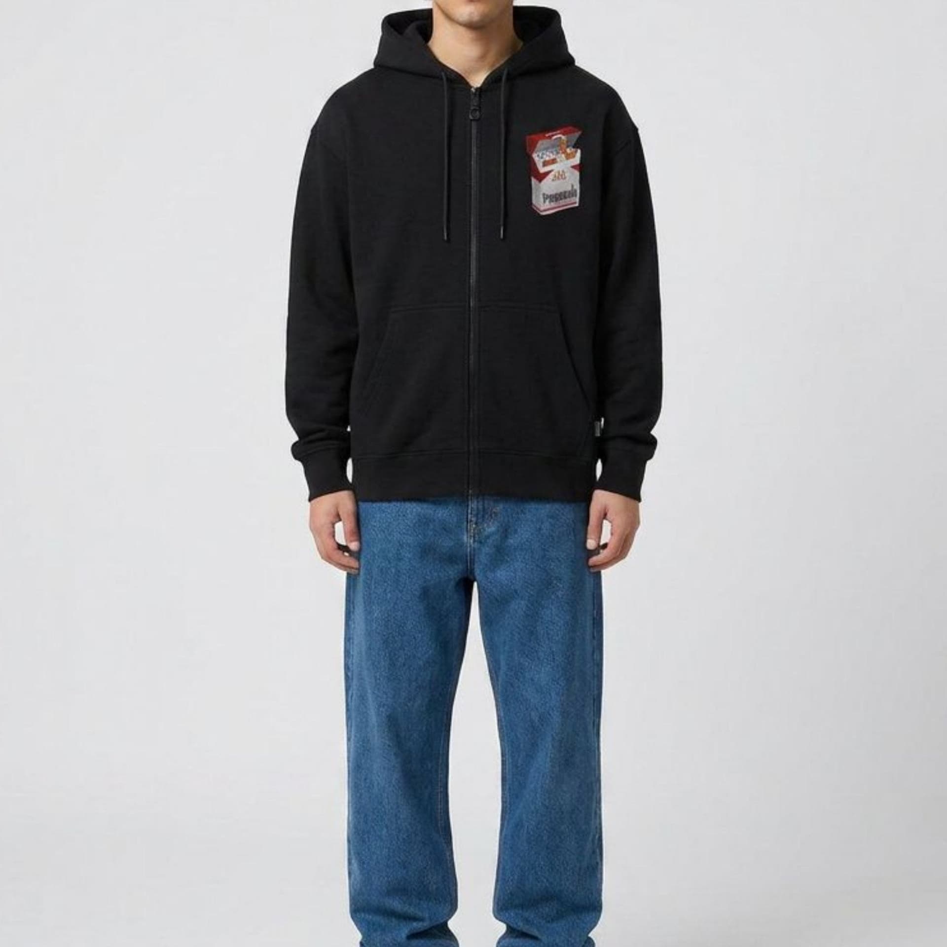 Felpa Propaganda Pocket Zip Hood Black - 3