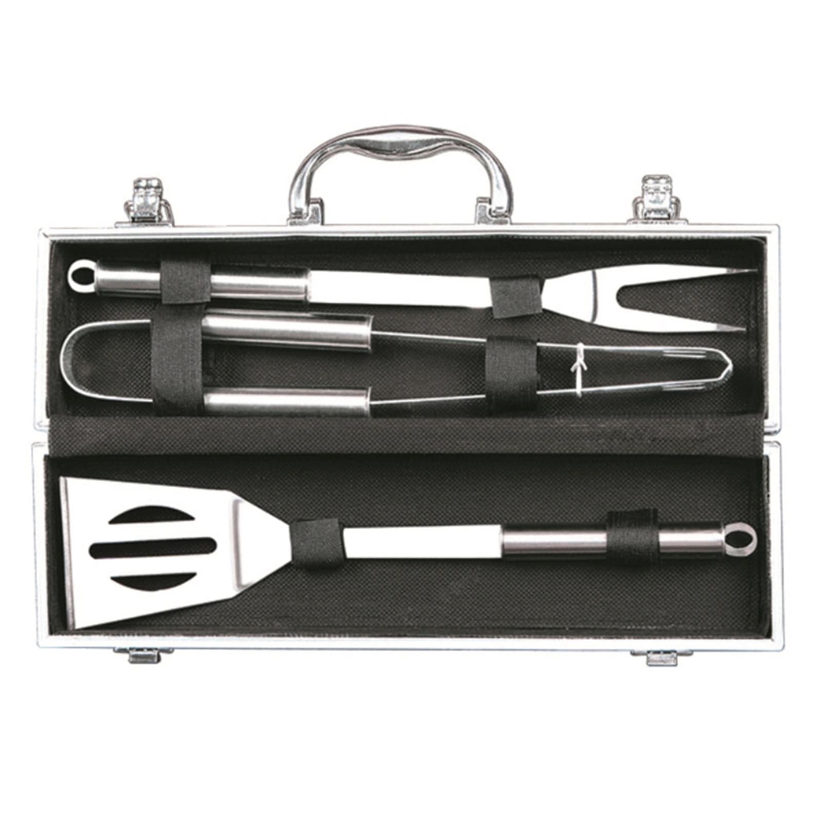 Valigetta per barbecue accessori per BBQ in alluminio acciaio inox grigliata brace griglia - 7