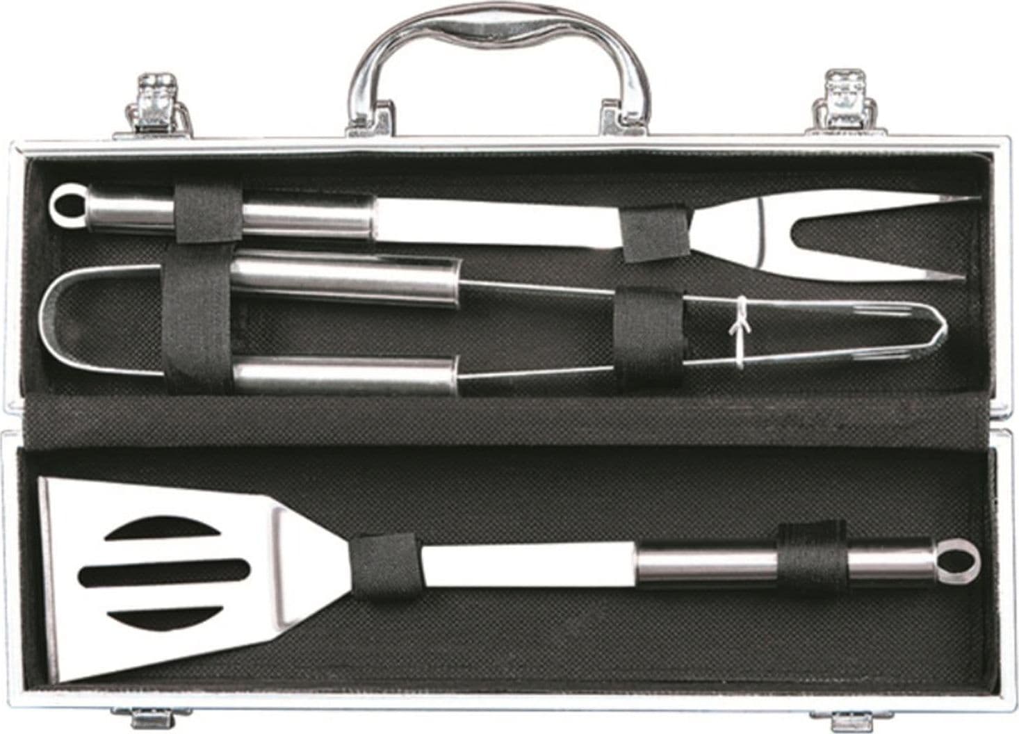 Valigetta per barbecue accessori per BBQ in alluminio acciaio inox grigliata brace griglia - 3