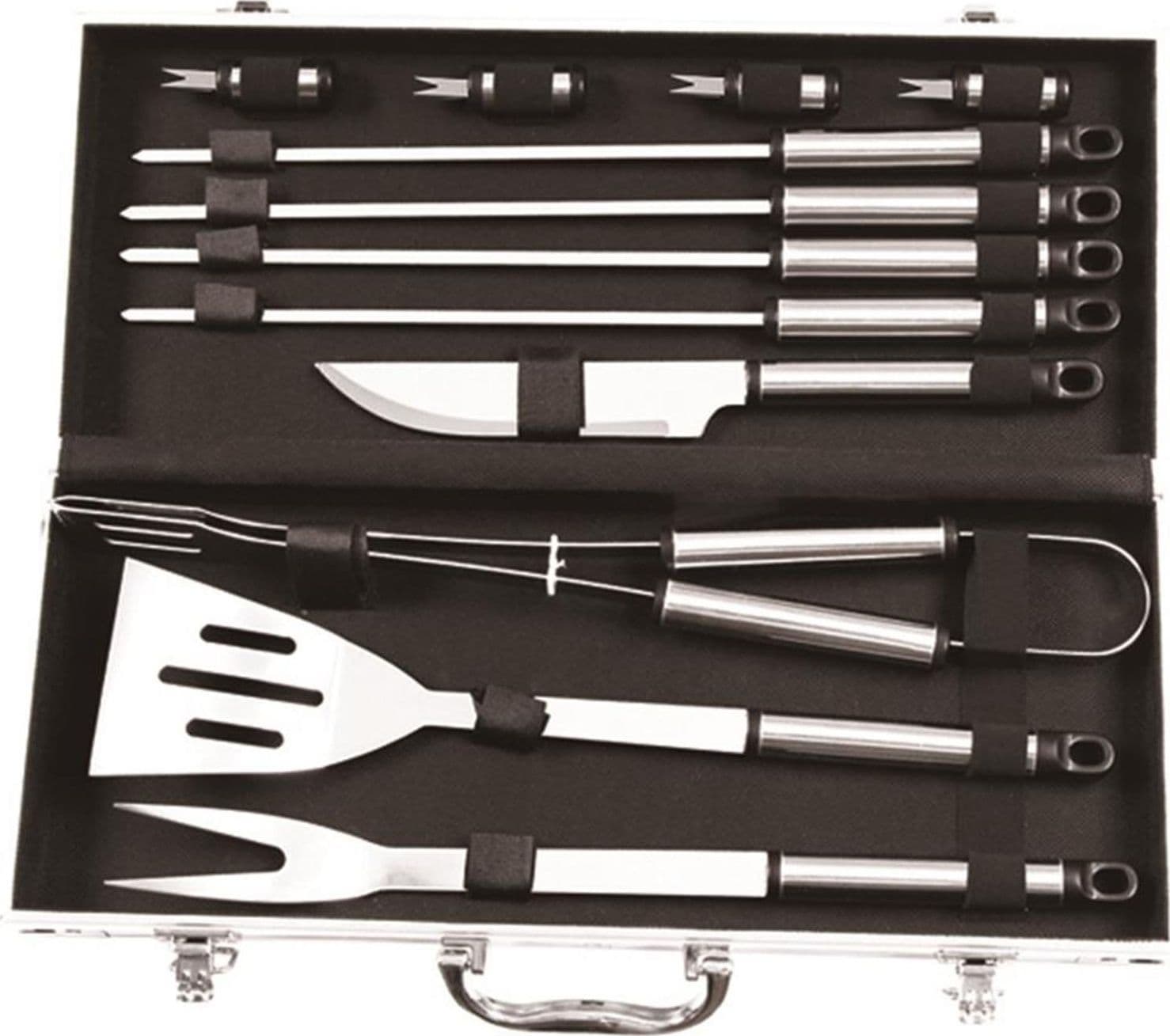 Valigetta per barbecue accessori per BBQ in alluminio acciaio inox grigliata brace griglia - 5
