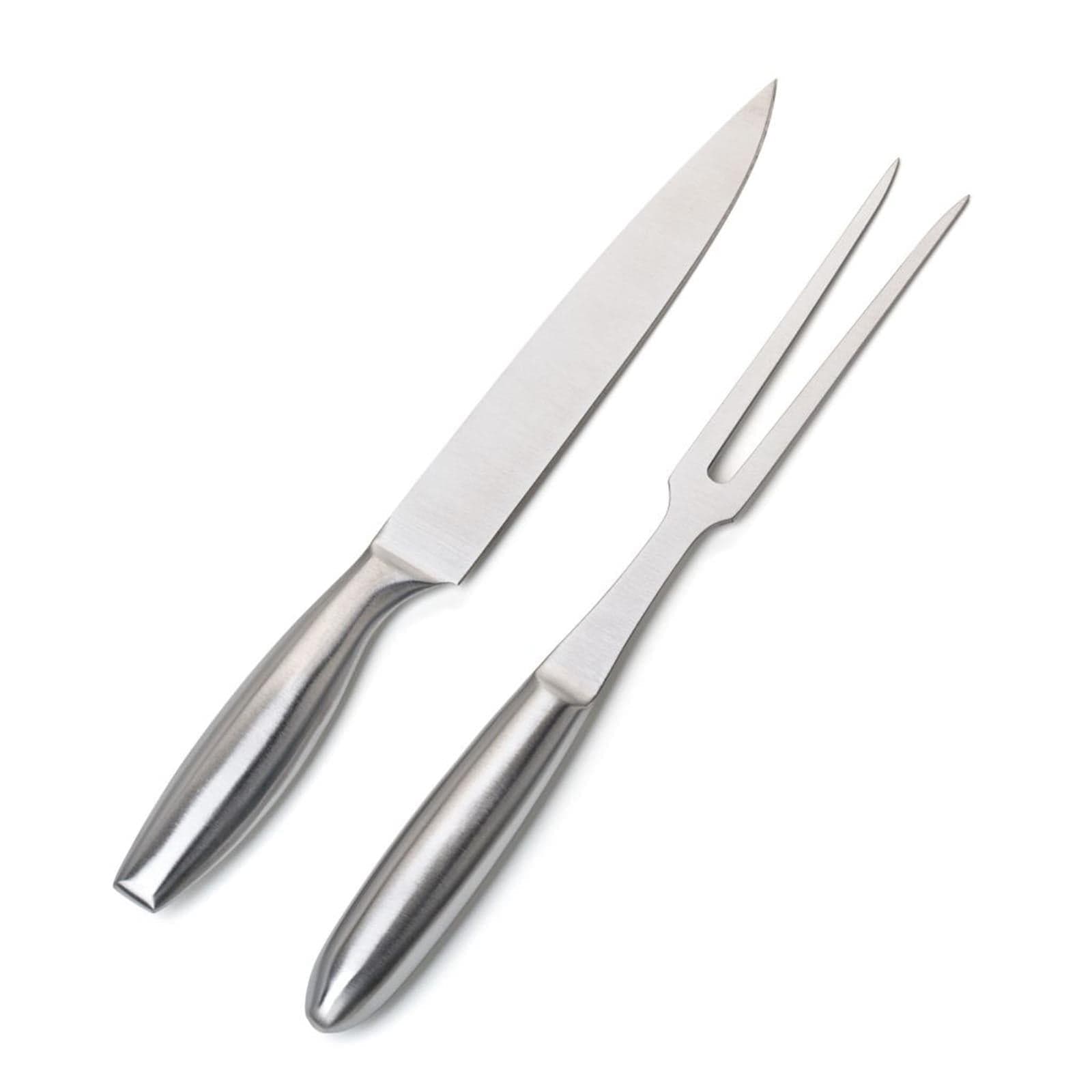 Set professionale da taglio 2 accessori barbecue in acciaio Inox h 33 cm - 2