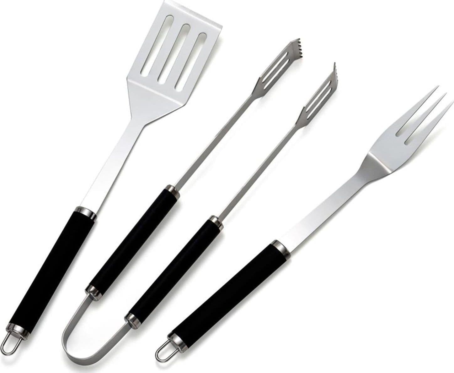 Set professionale 3 accessori barbecue in acciaio Inox con manici isolanti – G.m.r. Trading