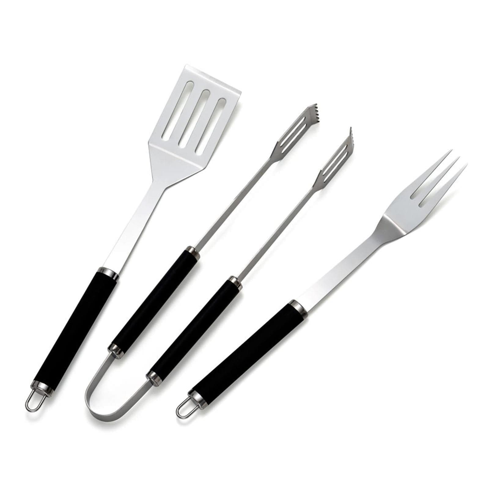 Set professionale 3 accessori barbecue in acciaio Inox con manici isolanti - 2