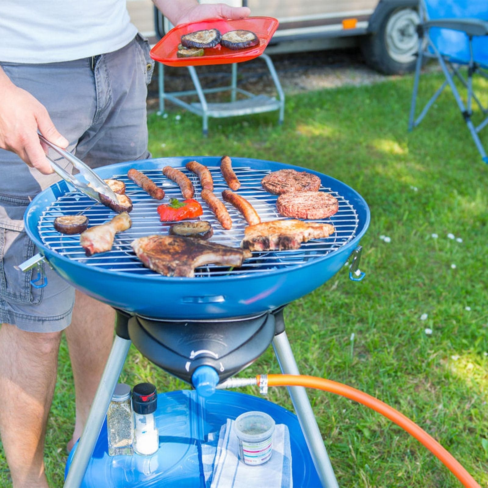 Fornello da campeggio "Party Grill 600" per viaggio trasportabile con griglia - 8
