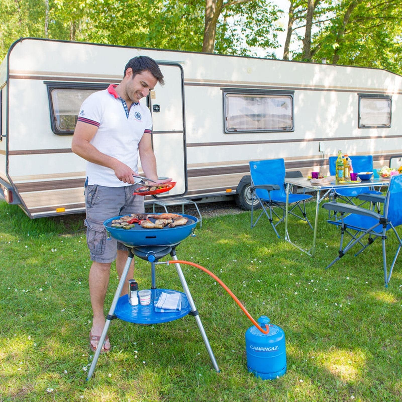 Fornello da campeggio "Party Grill 600" per viaggio trasportabile con griglia - 9