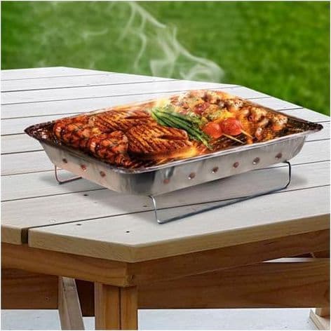 Barbecue monouso con brichetti fornello pronto con accedifuoco 31 x 25 cm - 3