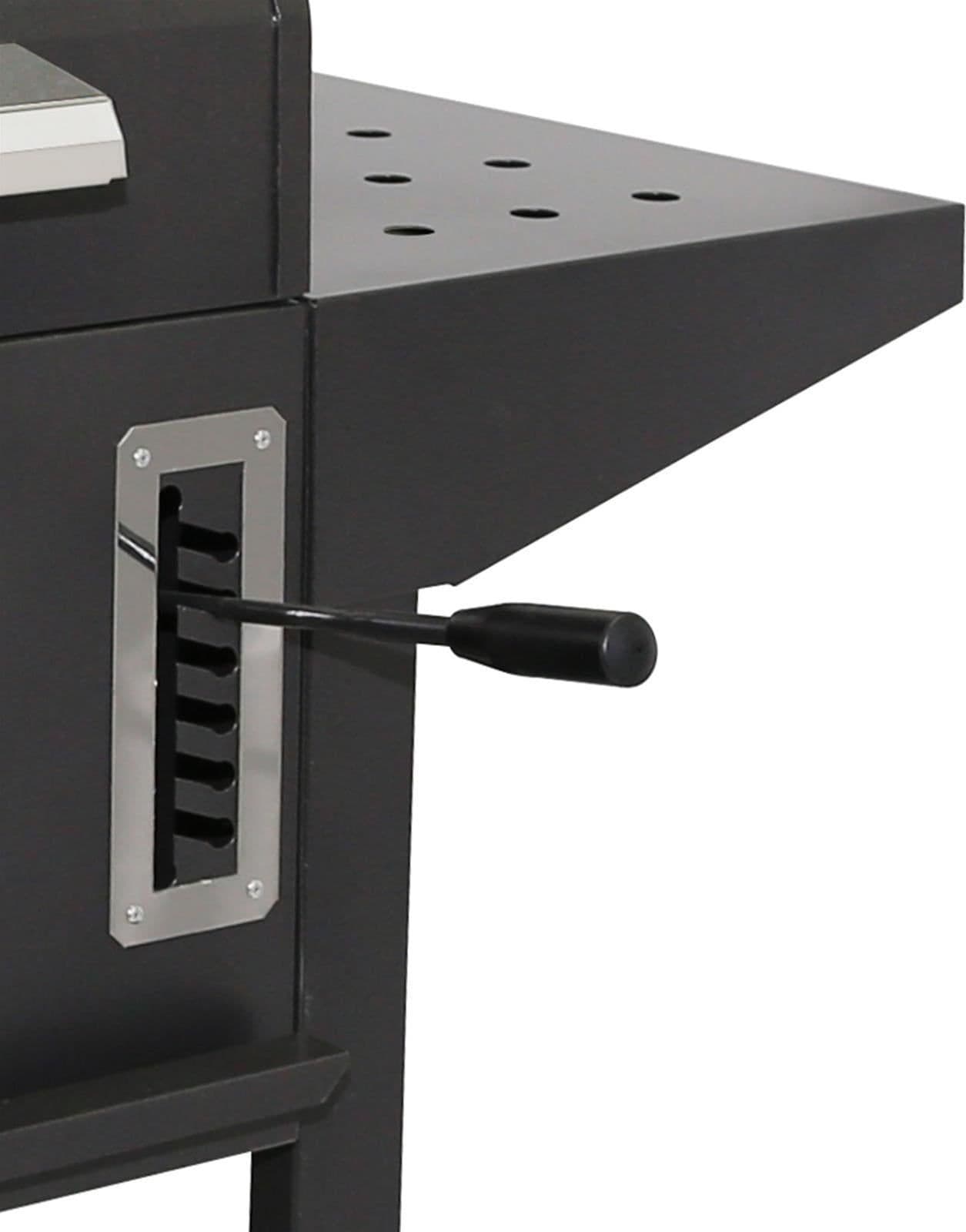 Barbecue a carbone "Teseo" fornello con griglia Regolabile e tappo 127 x 70 cm "Made in Itay" - 3