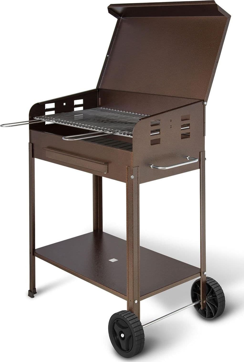 Barbecue a carbonella bbq fornello brace a carbone con griglia e tappo piedini smontabili - 2