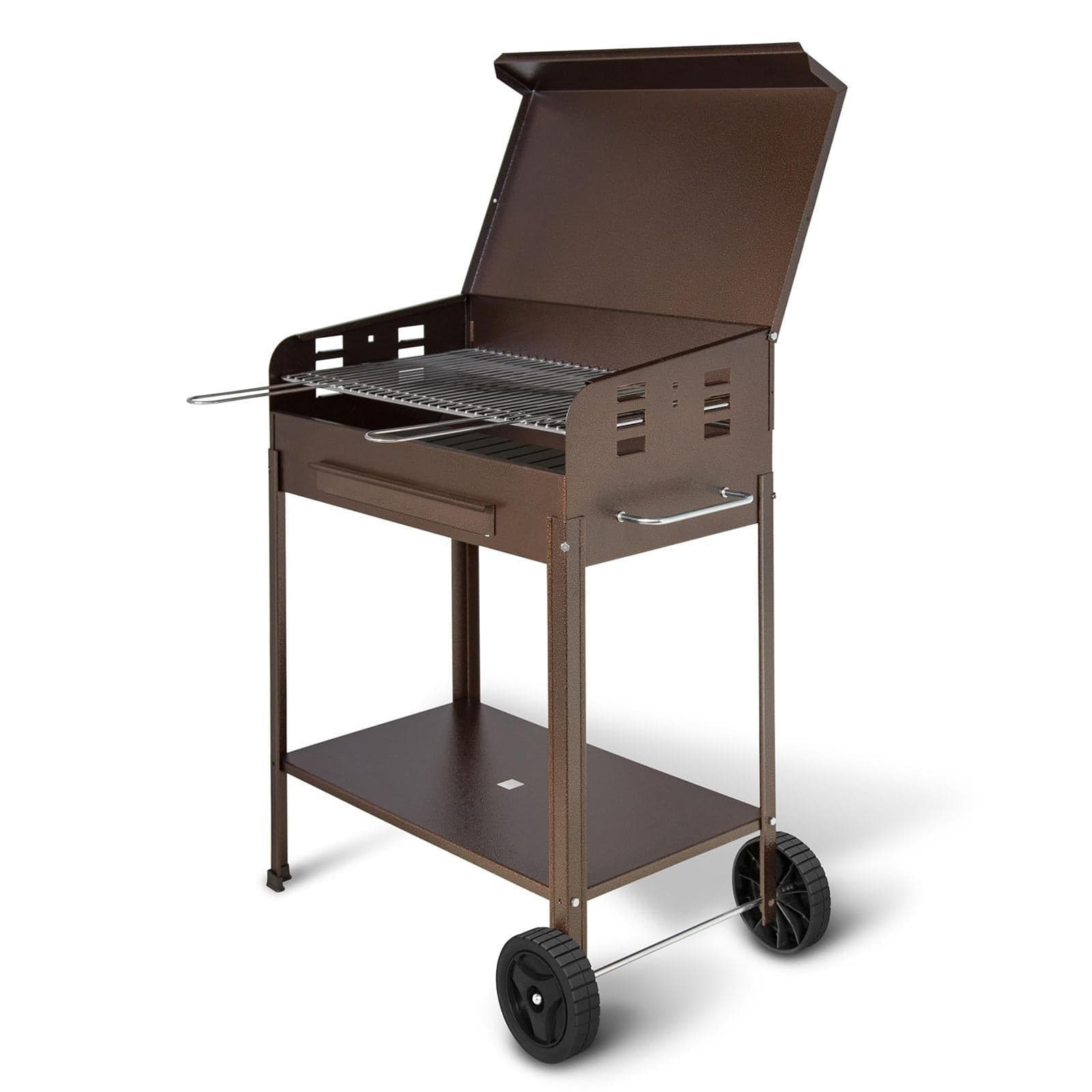 Barbecue a carbonella bbq fornello brace a carbone con griglia e tappo piedini smontabili - 2