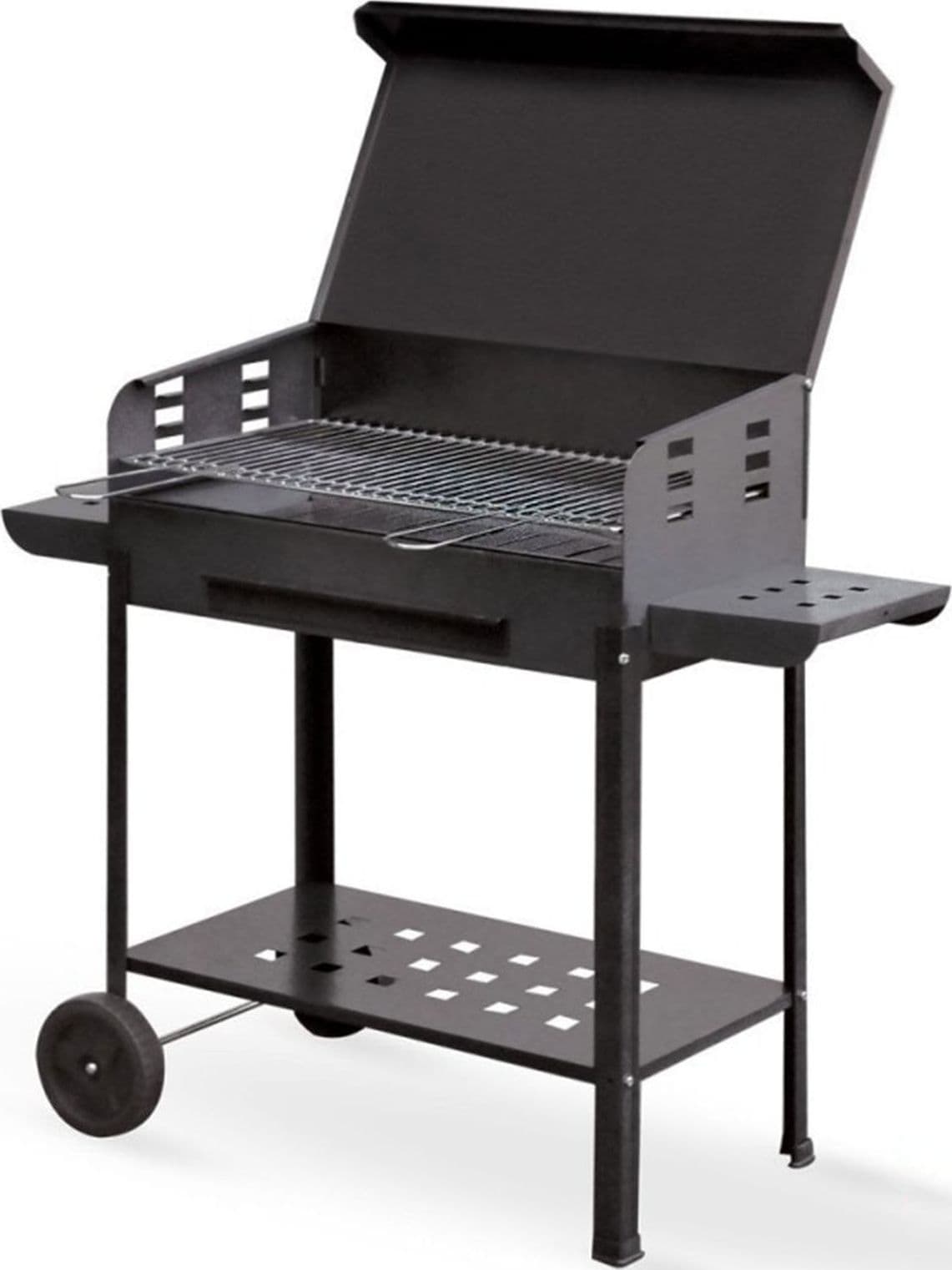 Barbecue a carbonella "Polifemo" griglia regolabile con ruote e tappo "Made in Italy" - 10