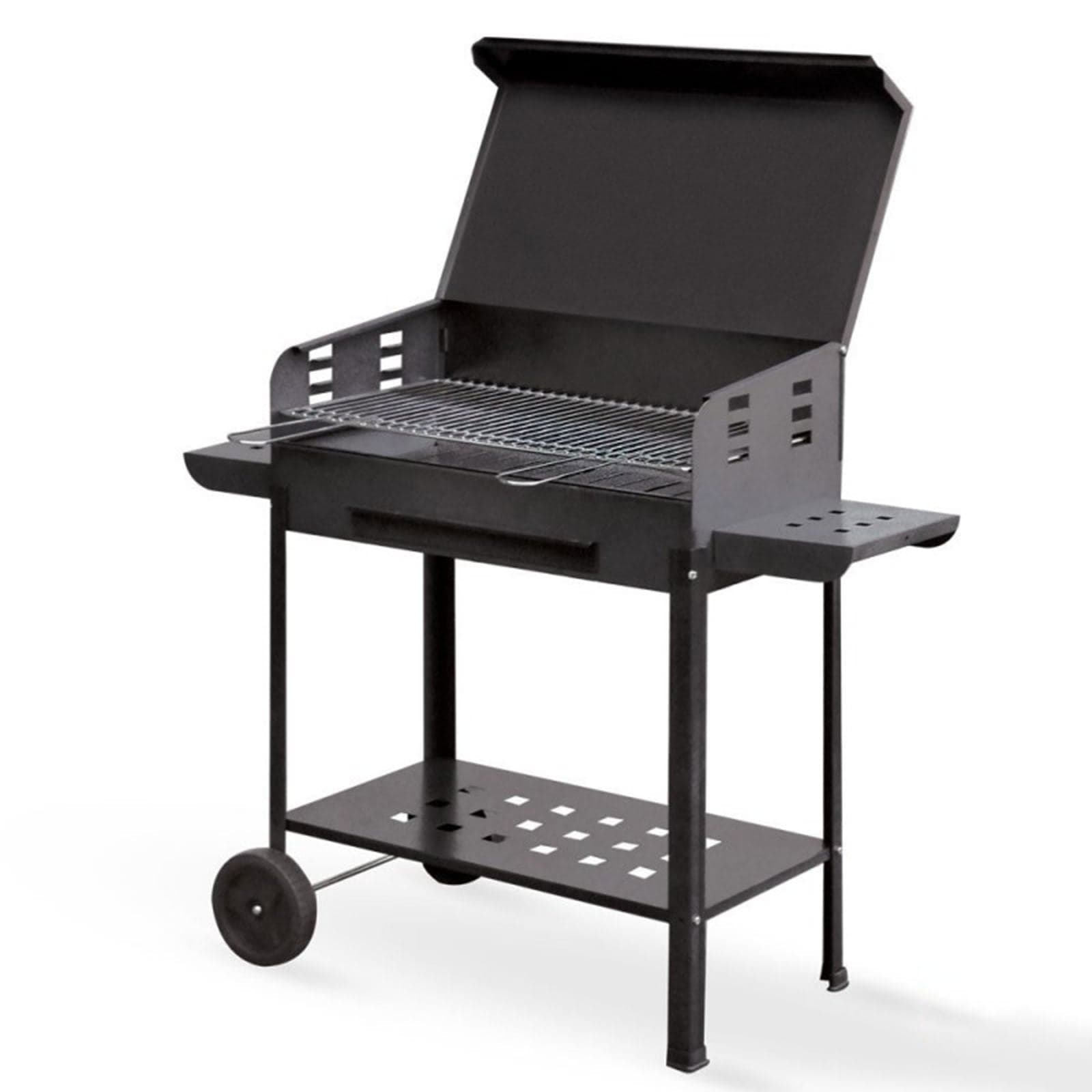 Barbecue a carbonella "Polifemo" griglia regolabile con ruote e tappo "Made in Italy" - 10