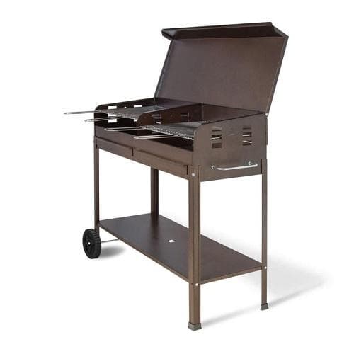 Barbecue a carbonella "Polifemo" griglia regolabile con ruote e tappo "Made in Italy" - 4
