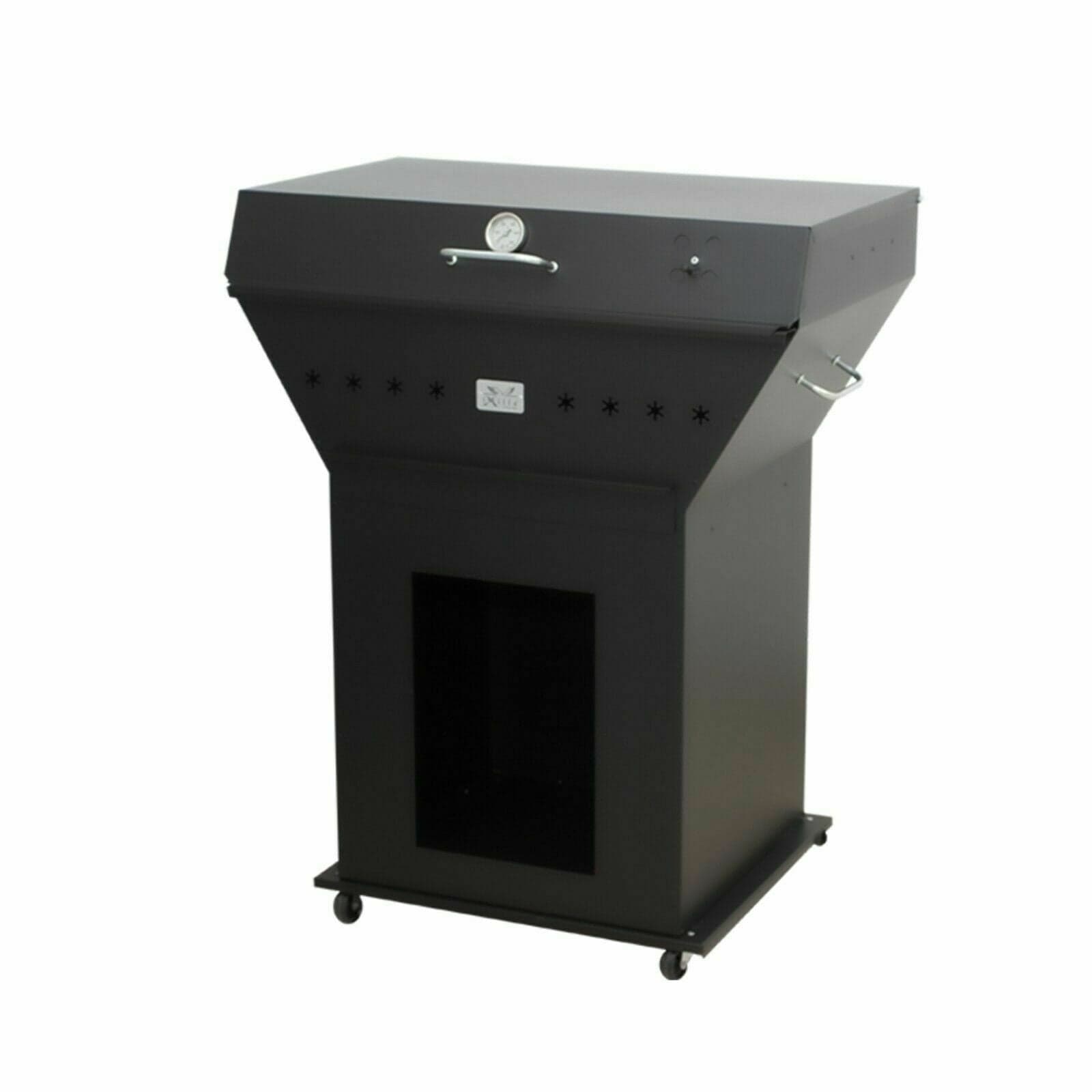 Barbecue a carbone in ferro "Spartaco" con rotelle e coperchio - 2