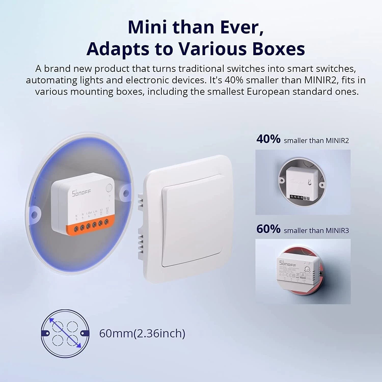 SONOFF MINI R4 EXTREME INTERRUTTORE INTELLIGENTE WIFI NUOVO DESIGN MICRO - 8
