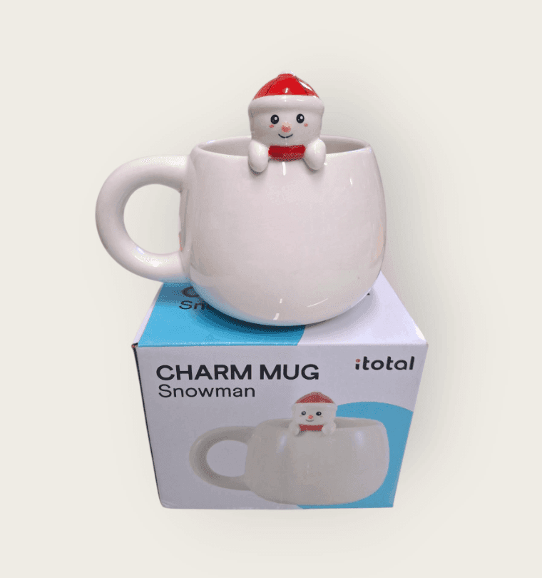 i-Total - Tazza in Cermica con Charm Pupazzo di neve Natale (XL2525I) - 3