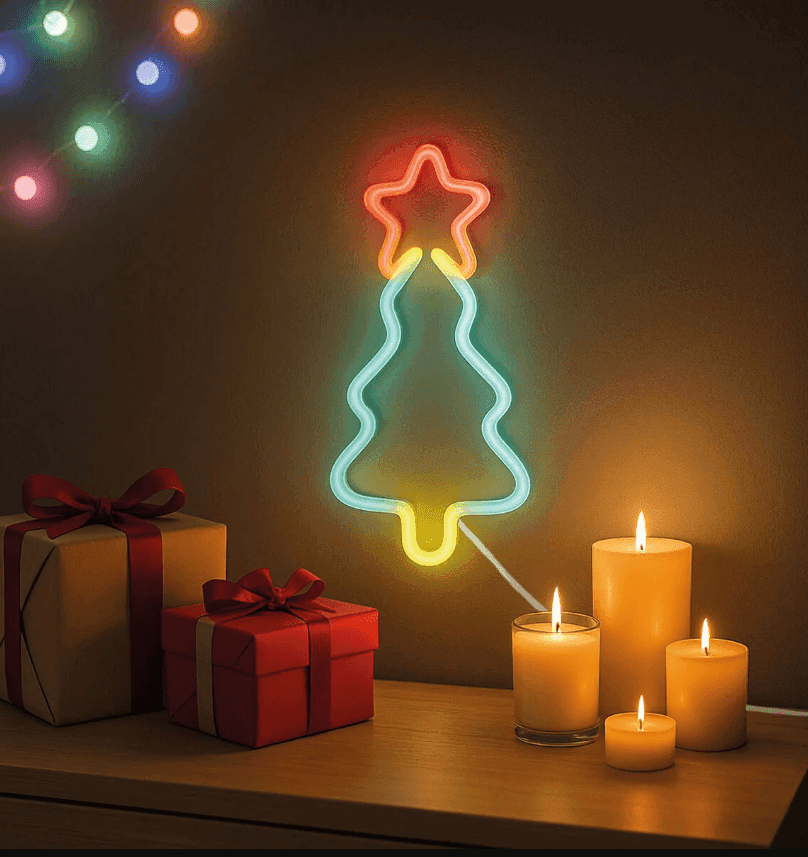 Legami - Lampada Decorativa Natalizia da Tavolo a Led Effetto Neon a forma di Albero di Natale - 2
