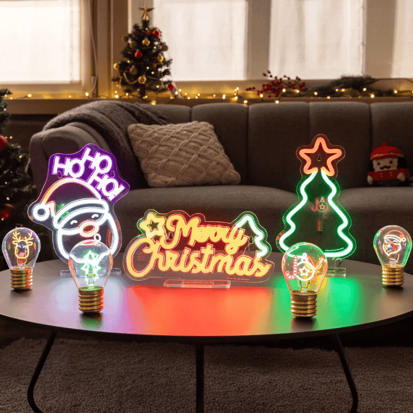 Legami - Lampada Decorativa Natalizia da Tavolo a Led Effetto Neon a forma di Albero di Natale - 5