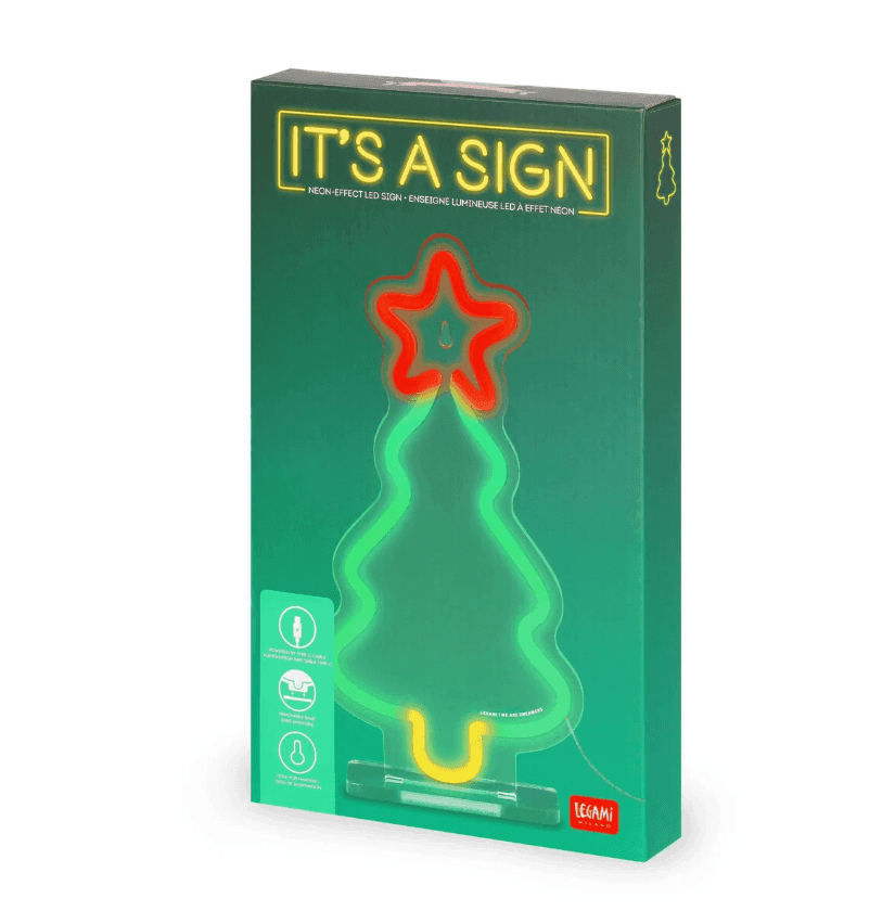 Legami - Lampada Decorativa Natalizia da Tavolo a Led Effetto Neon a forma di Albero di Natale - 6