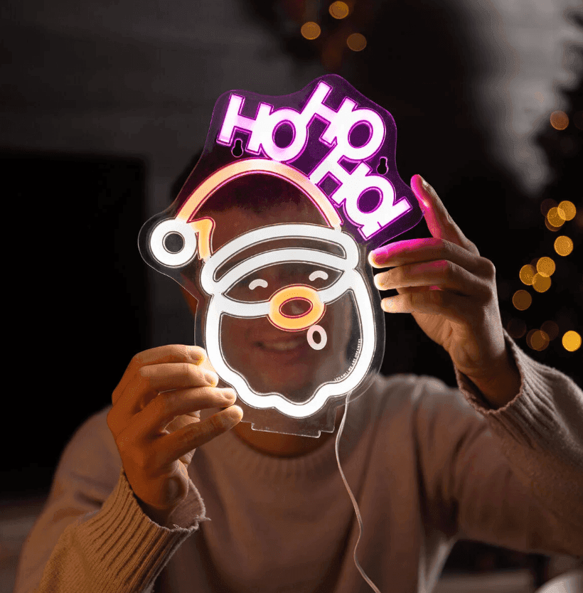 Legami - Lampada Decorativa Natalizia da Tavolo a Led Effetto Neon a forma di Babbo Natale (NEL0002) - 2